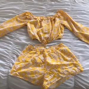 Two Piece yellow floral set